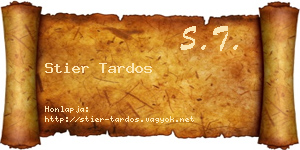 Stier Tardos névjegykártya